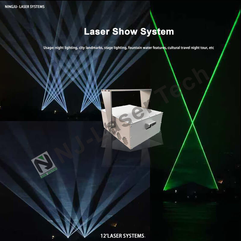 Mostra laser a tensione AC100-240V con laser a stato solido pompato a diodo e raffreddamento del ventilatore